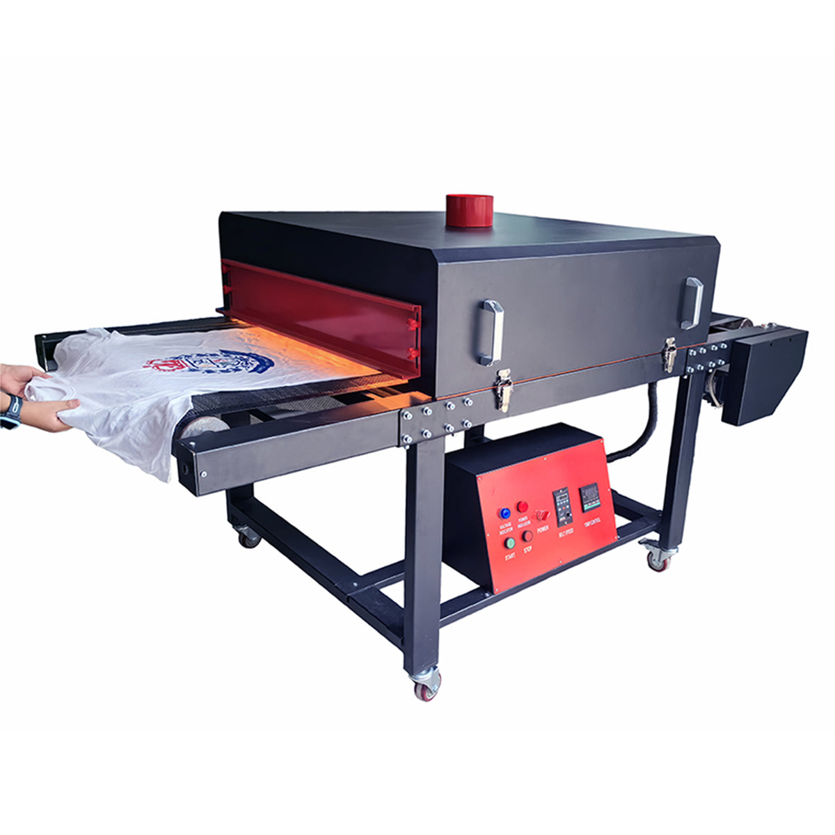 220V 4800W IR Conveyor Tunnel Dryer 6.56ft. Long x 25.6in Belt for Screen Printing