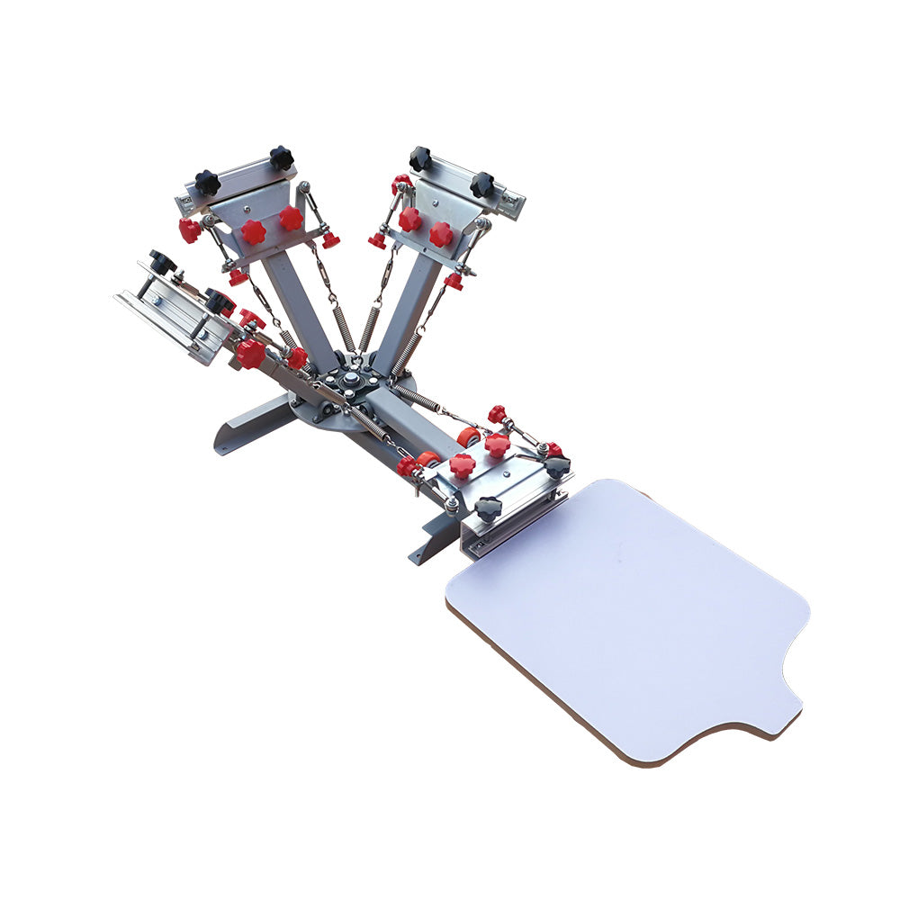 4 Color 1 Station Silk Screen Printing Press Machine with Micro Registration