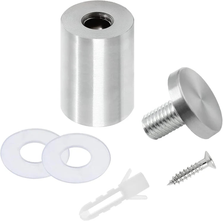 Stainless Steel Standoff Screws Wall Sign Advertising Nail for Hanging Acrylic Picture Frame (Silver) - 12pcs (1/2" x 2")