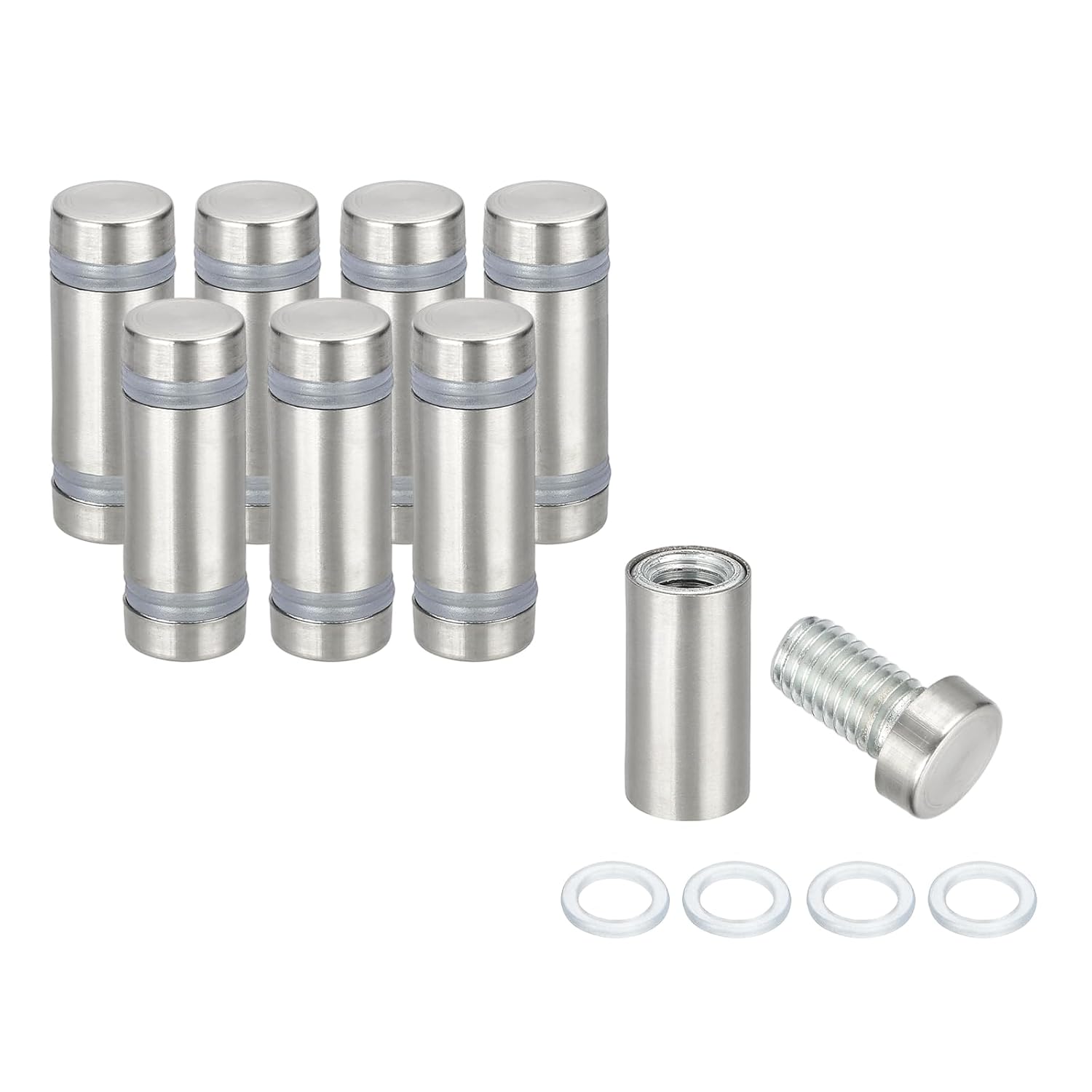 Wall Mount Acrylic Double Head Standoff Screws - 8pcs (1/2" x 1.2")