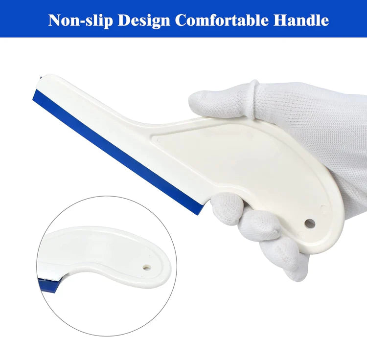 Side Wipe Rubber Squeegee (Long Handle) for Car Film Tool PPF Tools (Replaceable Blade) - 23.5 x 9.3cm