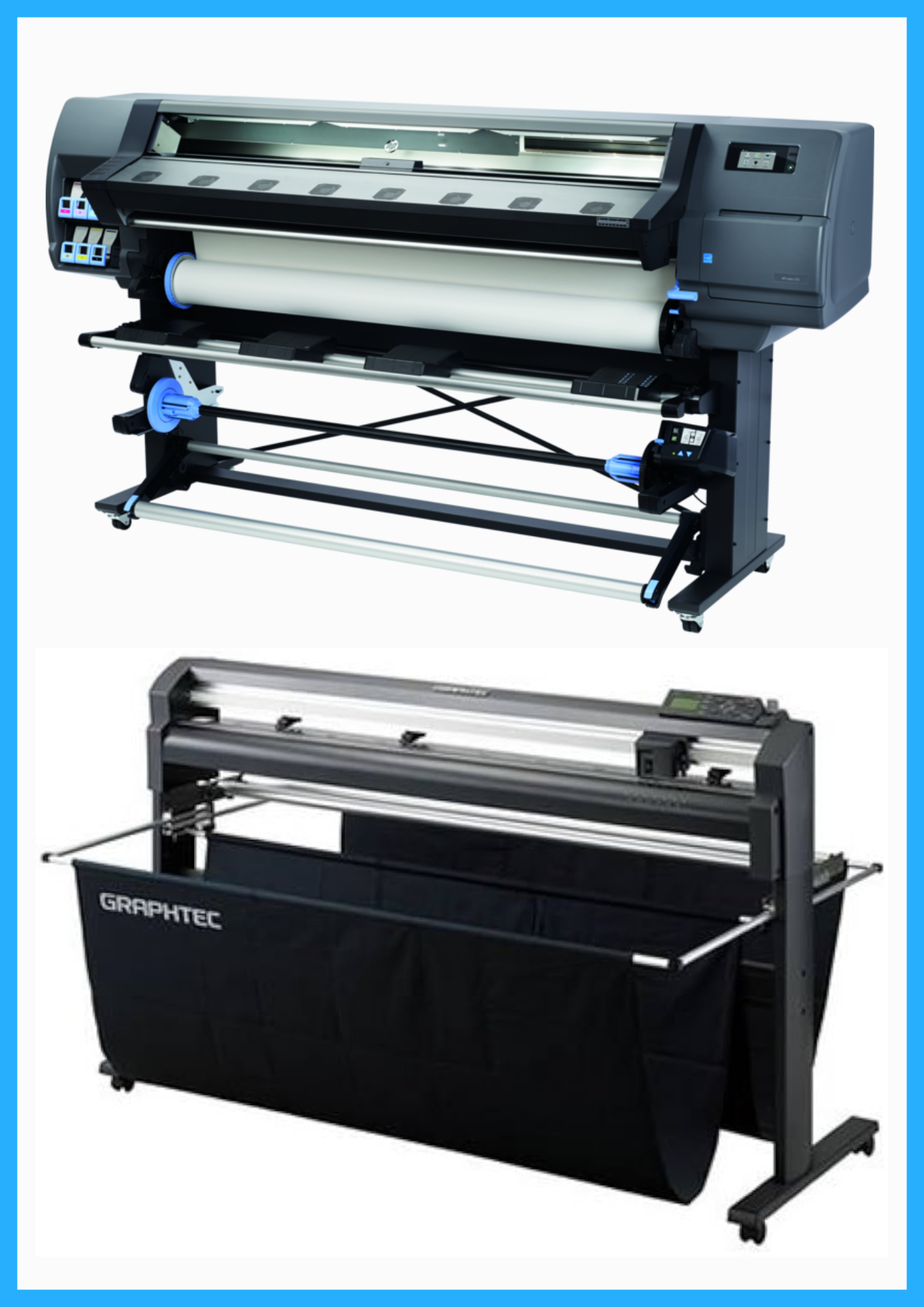 ON SALE - BUNDLE - HP Latex 335 64" Large-Format Printer - Refurbished (90 Days, 1, 2, 3 or 4 Years Warranty) + 54" Graphtec FC8000-130 Vinyl Cutting Plotter - Refurbished (90 Days Warranty)