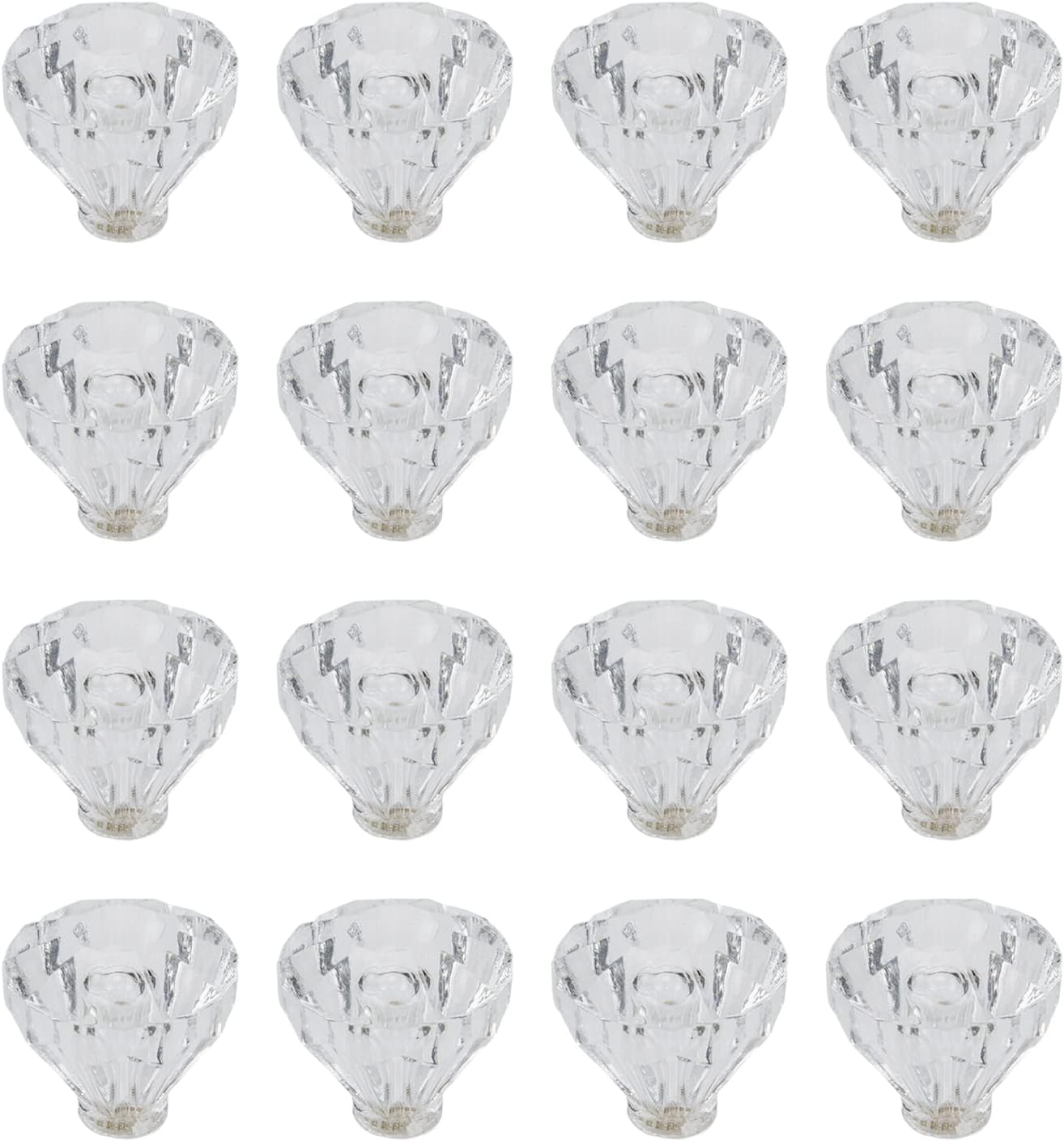 16 x 25mm Crystal Clear Acrylic Dresser Knobs Diamond-Shaped Drawer Knobs Pulls Handles Wardrobe Kitchen Pull Furniture Hardware