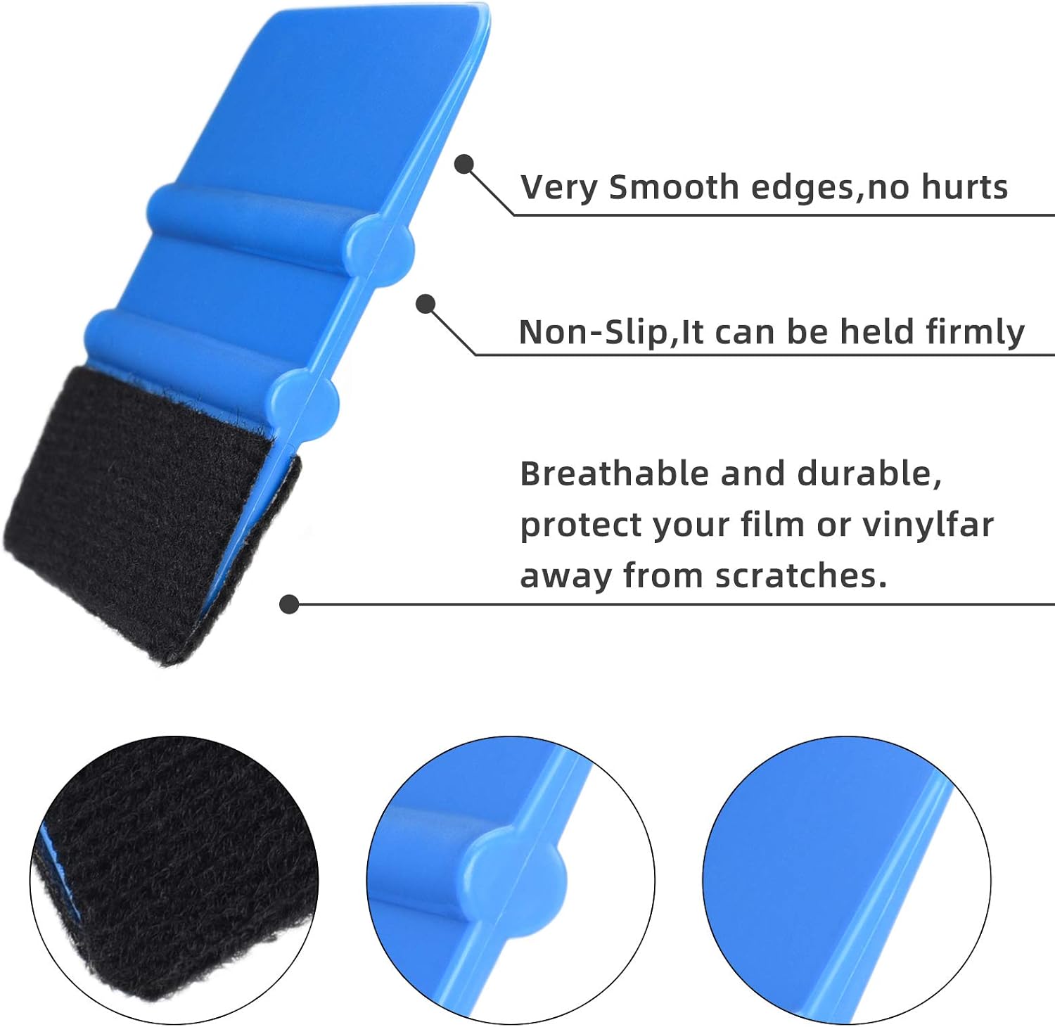 Blue Medium Vinyl Wrap Squeegee (10x7cm) - 3pcs