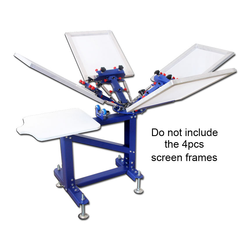 Micro-adjust 4 Color 1 Station Screen Printing Printer Rotary Frame & Metal Stand