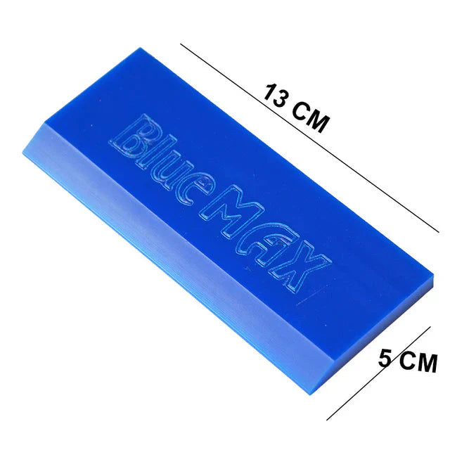 Short Handle Blue Max Squeegee for car window tinting and glass surfaces (15 x 13 cm) - Aluminium / Plastic