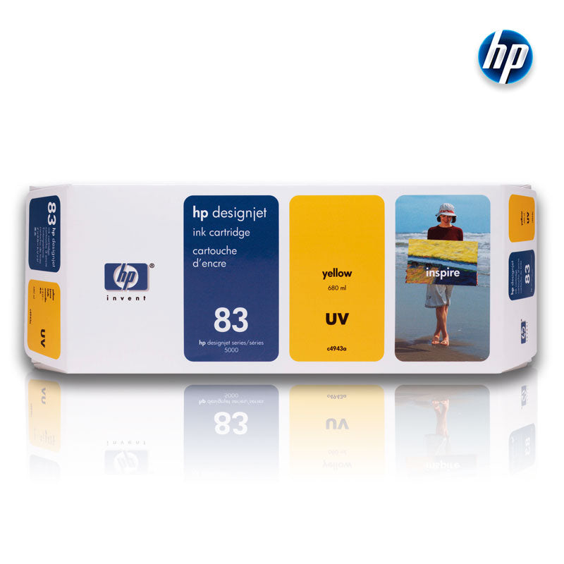 HP 83 680-ml Yellow DesignJet UV Ink Cartridge for HP DesignJet 5000, 5500 - C4943A