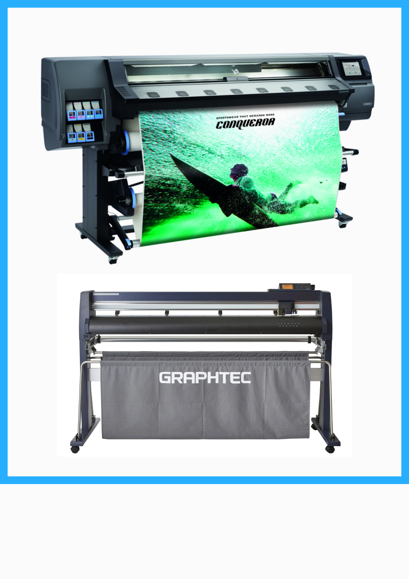ON SALE - BUNDLE - HP Latex 365 64" Large-Format Production Printer - Refurbished (90 Days, 1, 2, 3 or 4 Years Warranty) + Graphtec FC9000-140 54" (137.2 CM) Wide Cutter - New