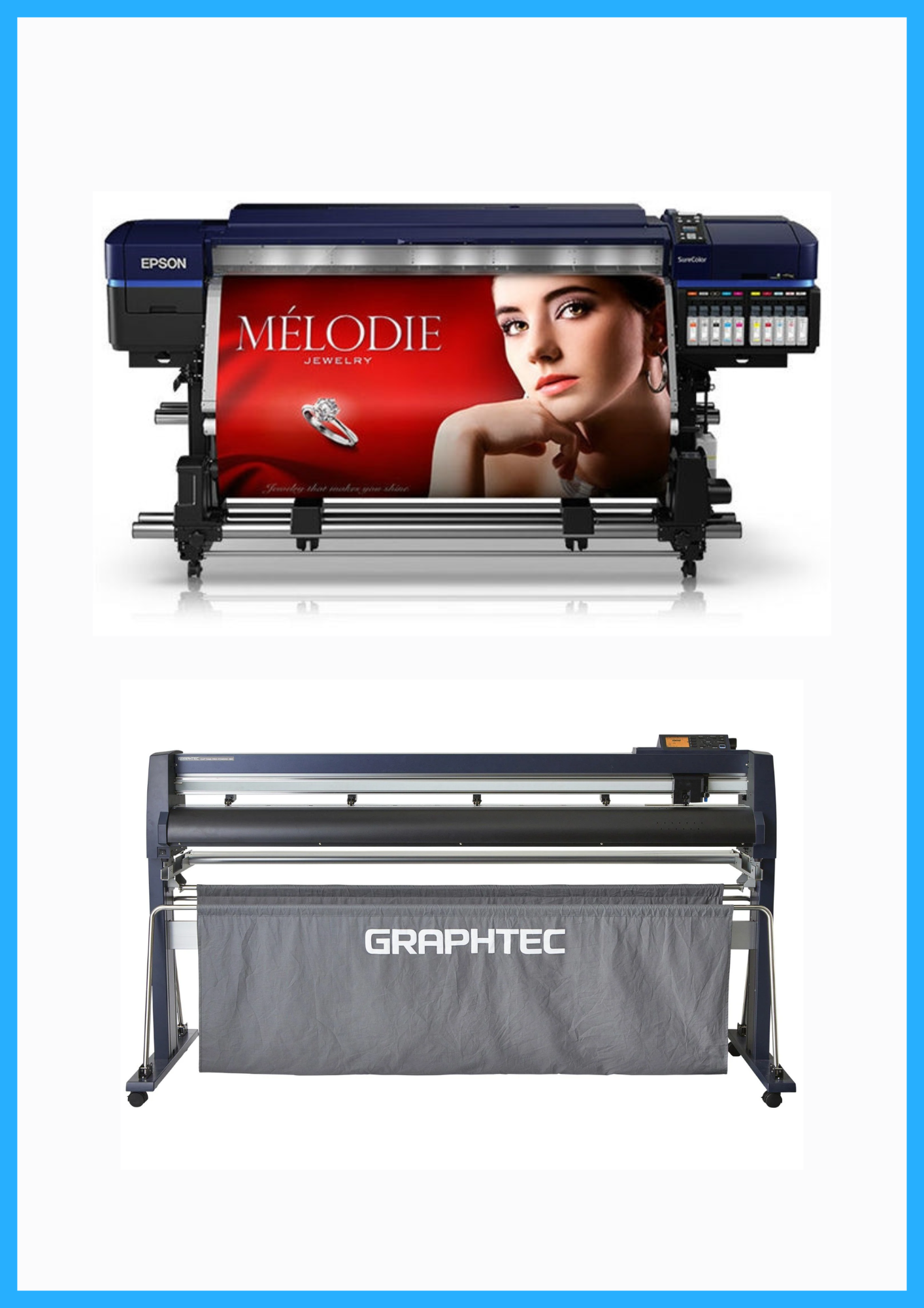 ON SALE - BUNDLE - Epson Surecolor S80600 Production Edition 64" Solvent Printer (Refurbished) + 64" Graphtec FC9000-160 Wide Cutter (New)