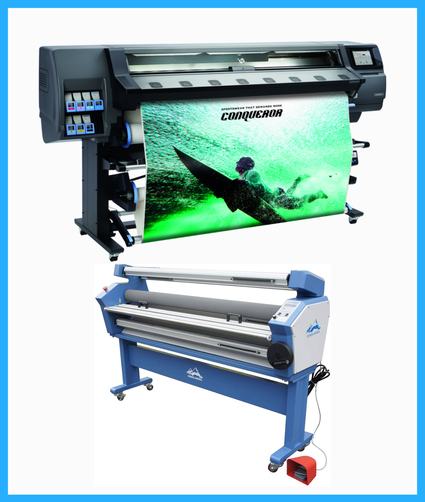ON SALE - BUNDLE - HP Latex 365 64" Large-Format Production Printer - Refurbished (90 Days, 1, 2, 3 or 4 Years Warranty) + Upgraded Ving 63" Full-auto Low Temp. Wide Format Cold Laminator, with Heat Assisted