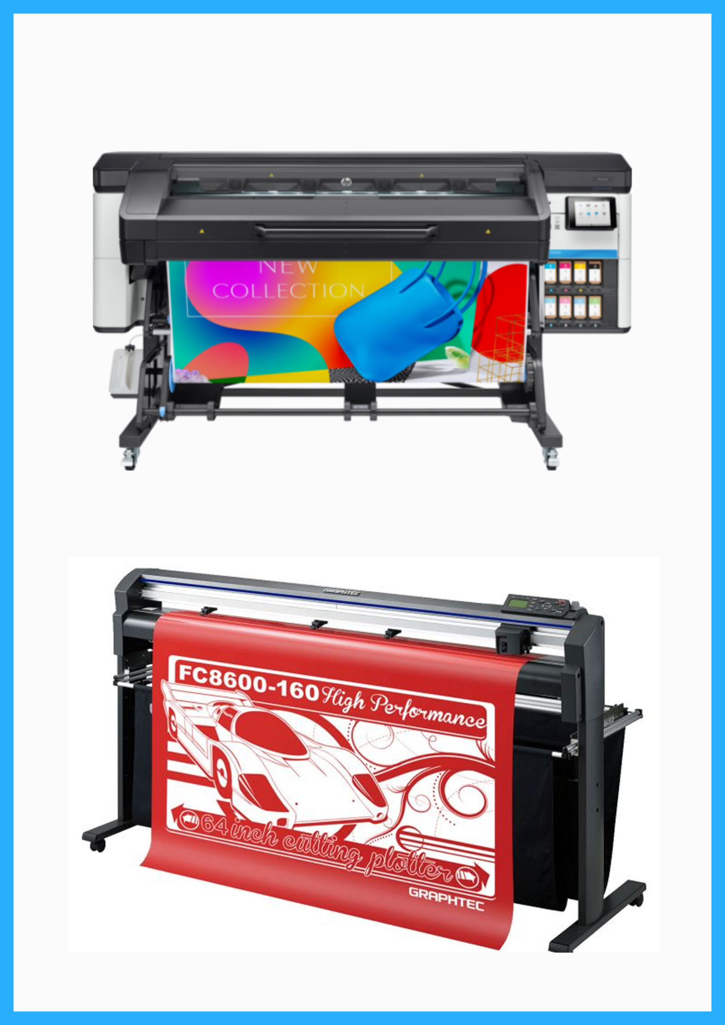 ON SALE - BUNDLE - HP Latex 700 64" Wide Format Printer - Refurbished (1 Year Warranty) + 64" Graphtec FC8600-160 Vinyl Cutting Plotter - Refurbished (1 Year Warranty)
