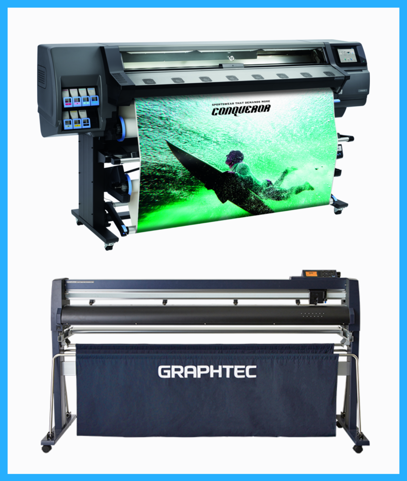 ON SALE - BUNDLE - HP Latex 365 64" Large-Format Production Printer - Refurbished (90 Days, 1, 2, 3 or 4 Years Warranty) + Graphtec FC9000-160 64" Wide Cutter (162.6 cm) - New