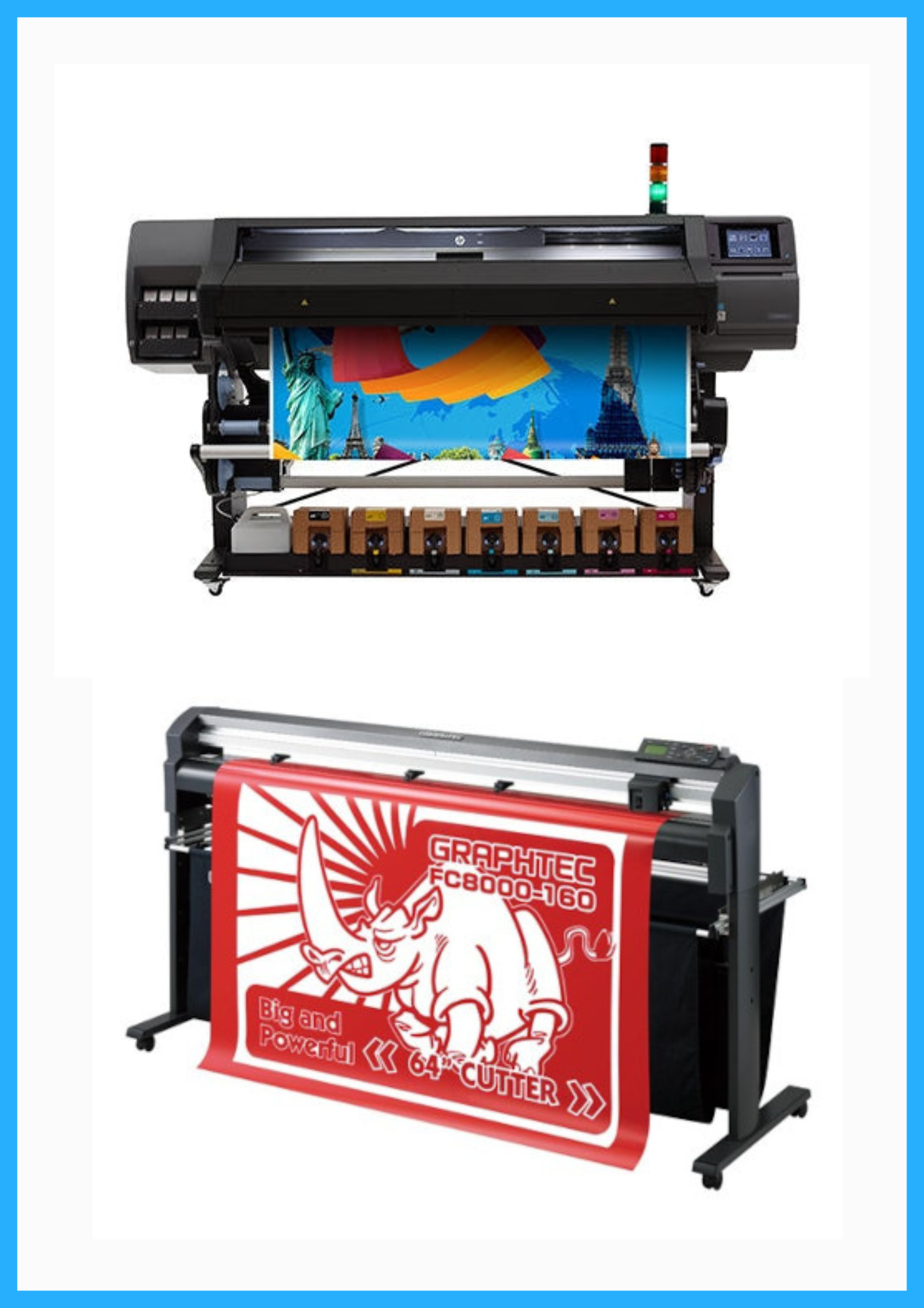 ON SALE - BUNDLE - HP Latex 570 64" Printer with Starter Supplies - Refurbished (1 Year Warranty) + 64" Graphtec FC8000-160 Vinyl Cutting Plotter Refurbished (1 Year Warranty)