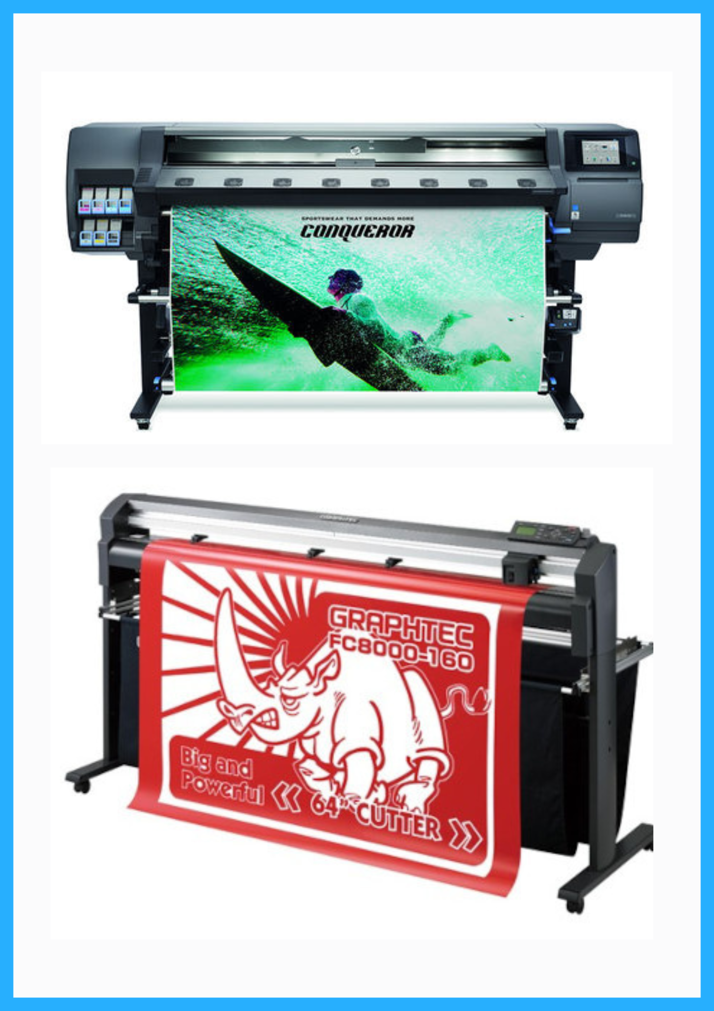 ON SALE - BUNDLE - HP Latex 365 Printer (V8L39A) - Refurbished (90 Days, 1, 2, 3 or 4 Years Warranty) + 64" Graphtec FC8000-160 Vinyl Cutting Plotter (Refurbished)