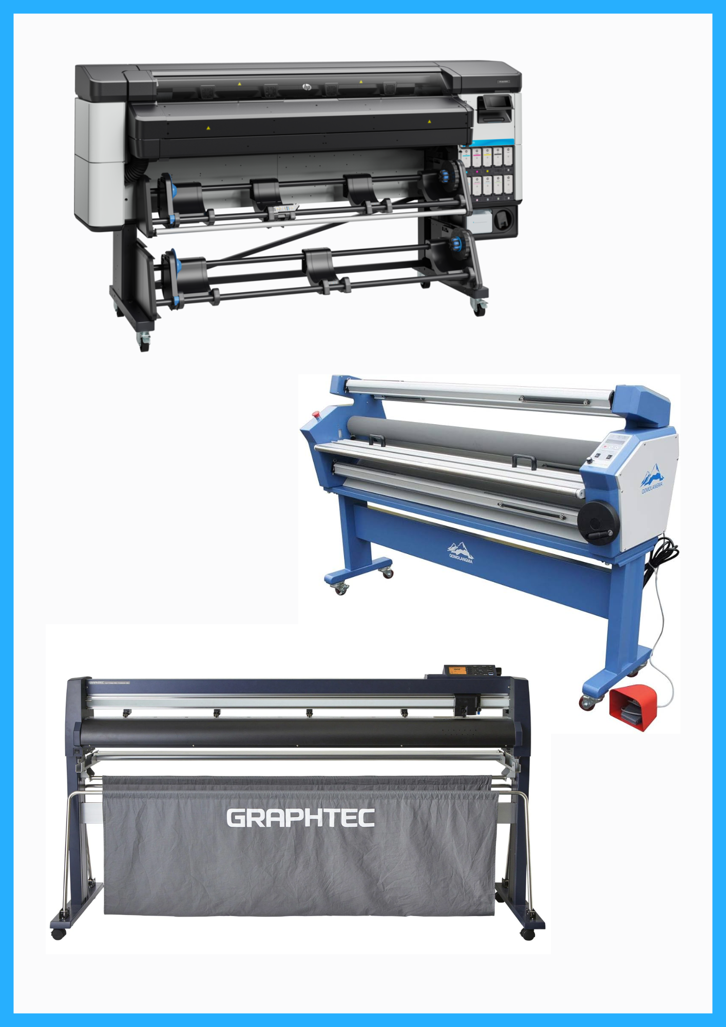 ON SALE - COMPLETE SOLUTION - HP Latex 630 W 64" Printer - New + 64" Graphtec FC9000-160 Wide Cutter -New + 63" Full-auto Low Temp. Wide Format Cold Laminator - New