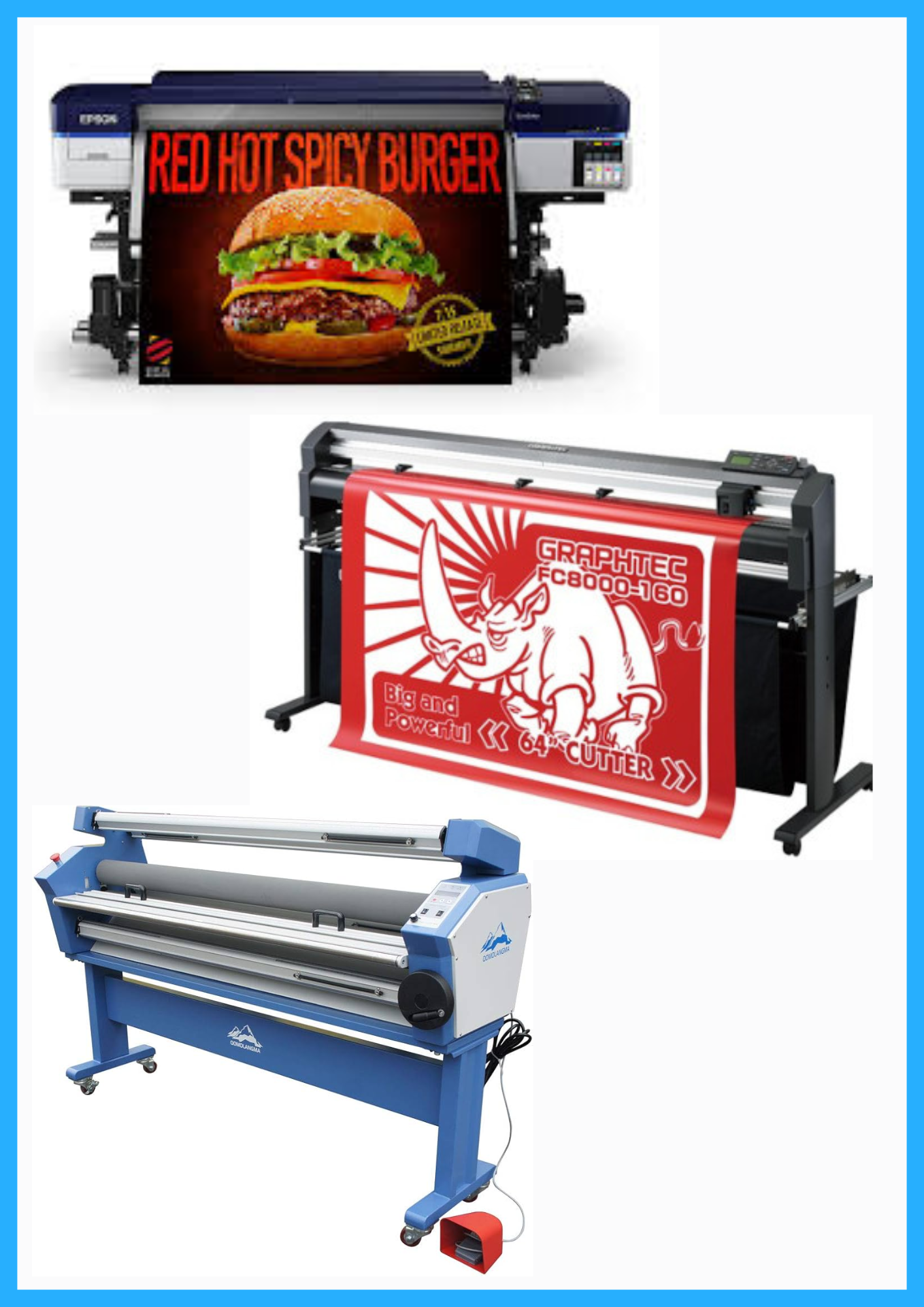 ON SALE - COMPLETE SOLUTION - Epson SureColor S40600 Production Edition - Refurbished (1 Year Warranty) + 64" Graphtec FC8000-160 Vinyl Cutting Plotter - Refurbished (1 Year Warranty) + 63" Wide Format Cold Laminator, with Heat Assisted - New