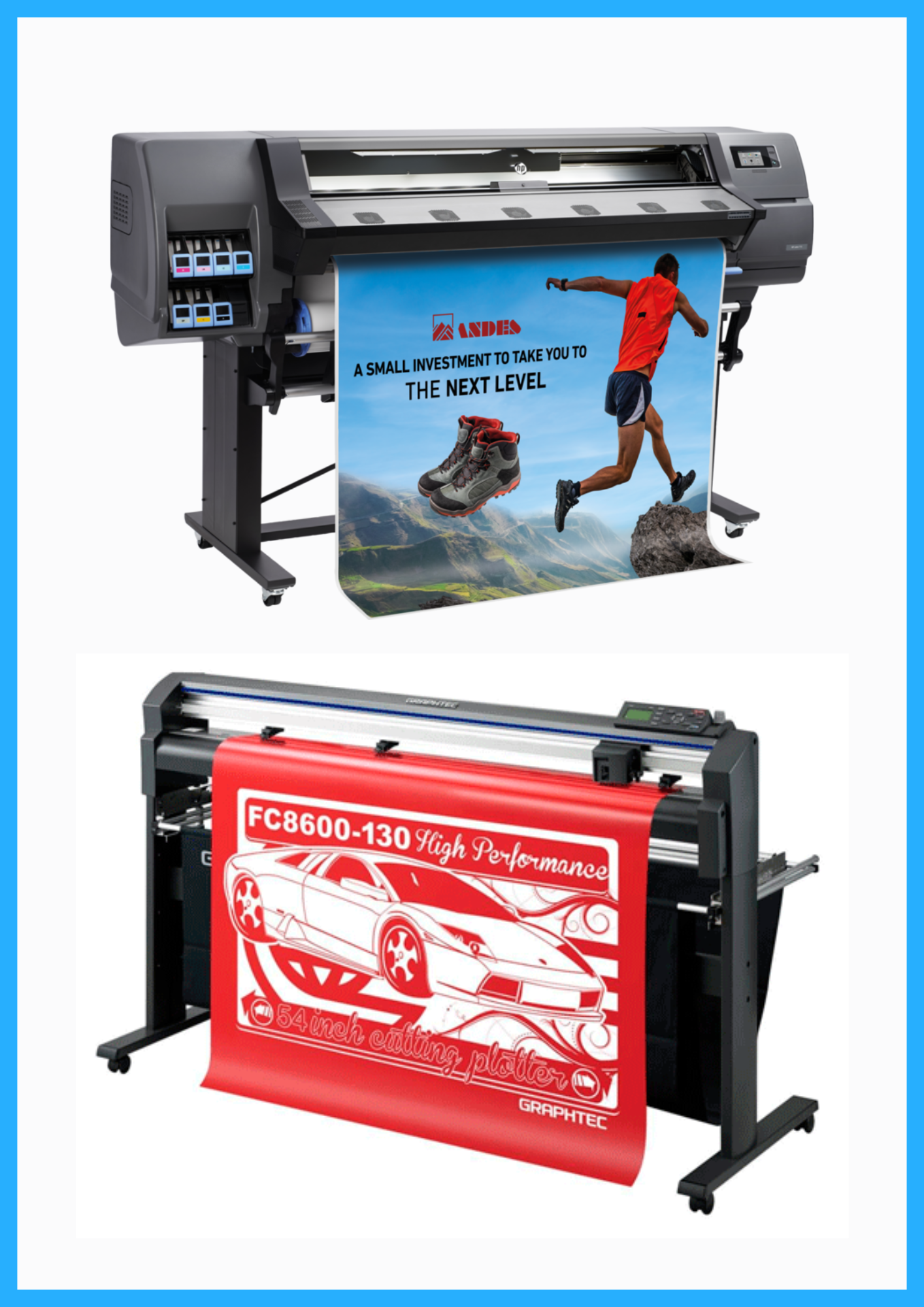 ON SALE - BUNDLE - HP Latex 115 54" Large-Format Printer - Refurbished (90 Days Warranty) + 54" Graphtec FC8600-130 High Performance Vinyl Cutting Plotter - Refurbished (90 Days Warranty)