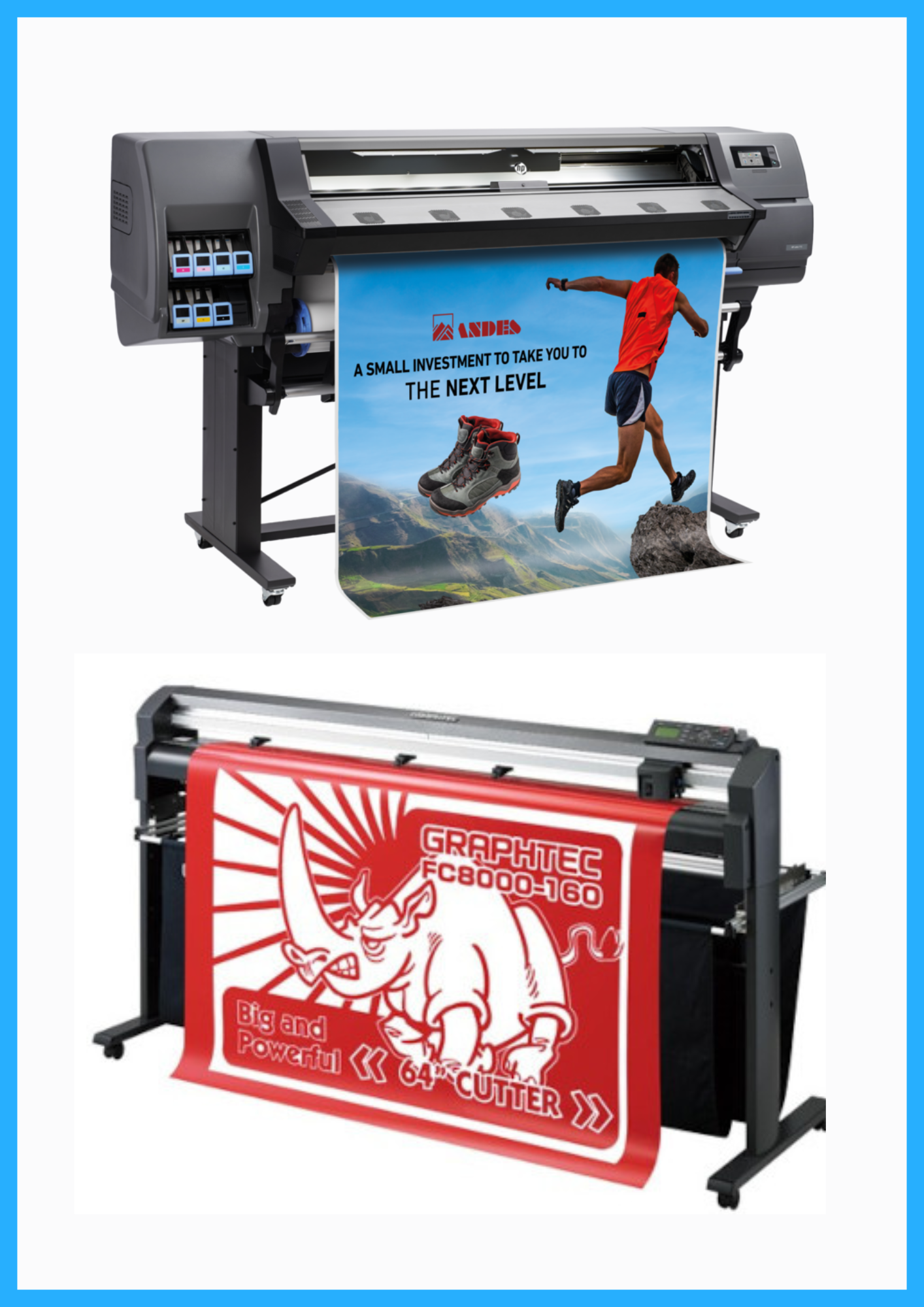 ON SALE - BUNDLE - HP Latex 115 54" Large-Format Printer - Refurbished (90 Days Warranty) + 64" Graphtec FC8000-160 Vinyl Cutting Plotter - Refurbished (90 Days Warranty)