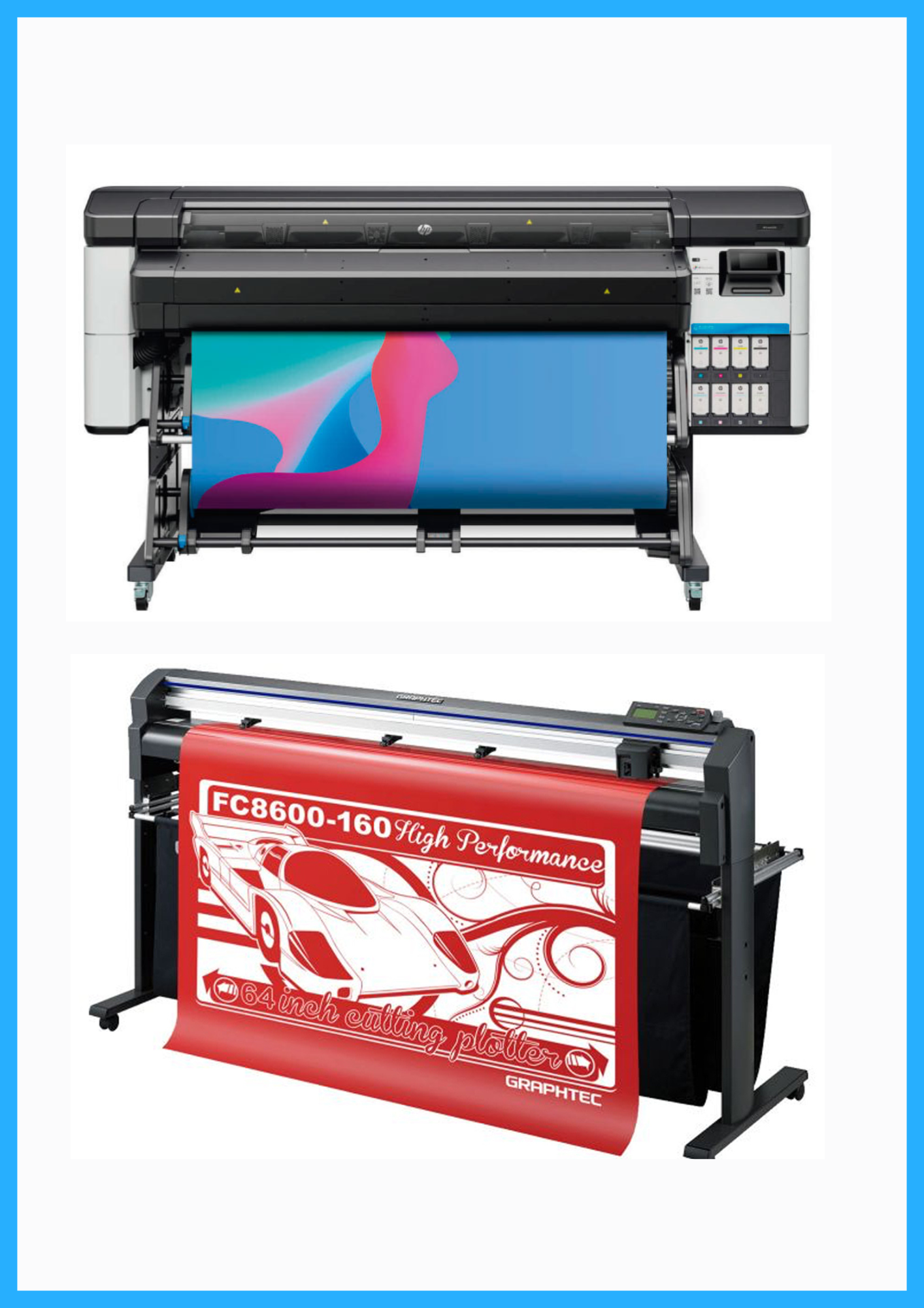 ON SALE - BUNDLE - HP Latex 630 64" Printer - New + 64" Graphtec FC8600-160 Vinyl Cutting Plotter - Refurbished (1 Year Warranty)
