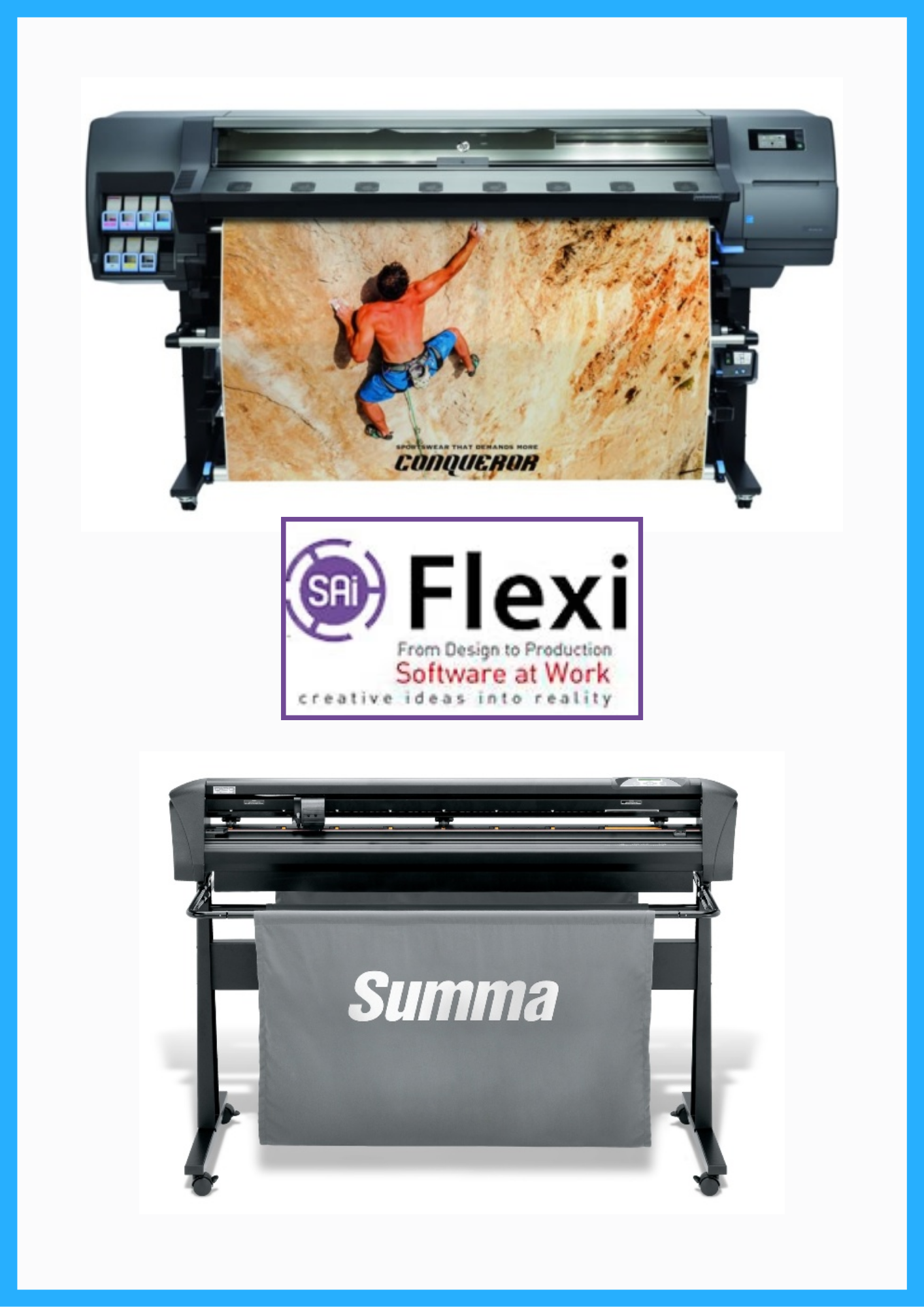 ON SALE - BUNDLE - HP Latex 335 64" Large-Format Printer - Refurbished (90 Days, 1, 2, 3 or 4 Years Warranty) + Summa S Class 3 D160 62" Vinyl Cutter + Flexi RIP Software
