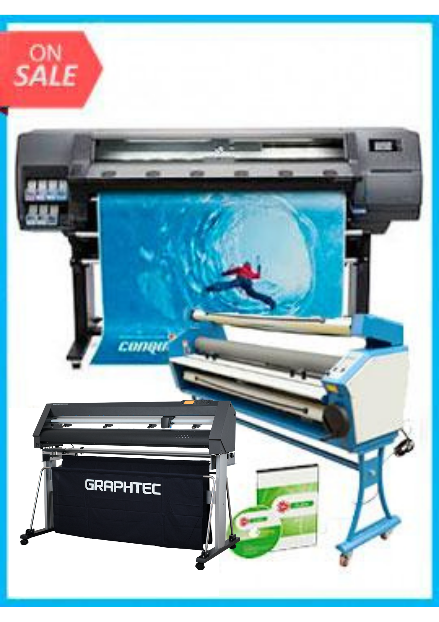 COMPLETE SOLUTION - Plotter HP Latex 315 54" - Recertified - (90 Days Warranty) + GRAPHTEC CUTTER CE7000-130 50" Cutter - New + 55" Full-auto Low Temp. Wide Format Cold Laminator, with Heat Assisted + Includes Flexi RIP Software www.wideimagesolutions.com Complete Solutions 16149.99