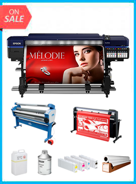 COMPLETE SOLUTION - Epson Surecolor S80600 (Refurbished) + 64" Graphtec FC8600-160 High Performance Vinyl Cutting Plotter + Upgraded Ving 63" Wide Format Cold Laminator + Starter Kit