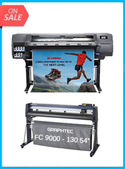 ON SALE - BUNDLE - HP Latex 115 54" Large-Format Printer - Refurbished (90 Days Warranty) + Graphtec FC9000-140 54" (137.2 CM) Wide Cutter - Refurbished (90 Days Warranty)