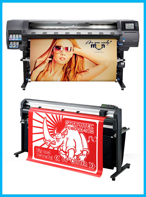 ON SALE - BUNDLE - HP Latex 360 64in Printer - Refurbished (90 Days, 1, 2, 3 or 4 Years Warranty) + 64" Graphtec FC8000-160 Vinyl Cutting Plotter - Refurbished (1 Year Warranty)