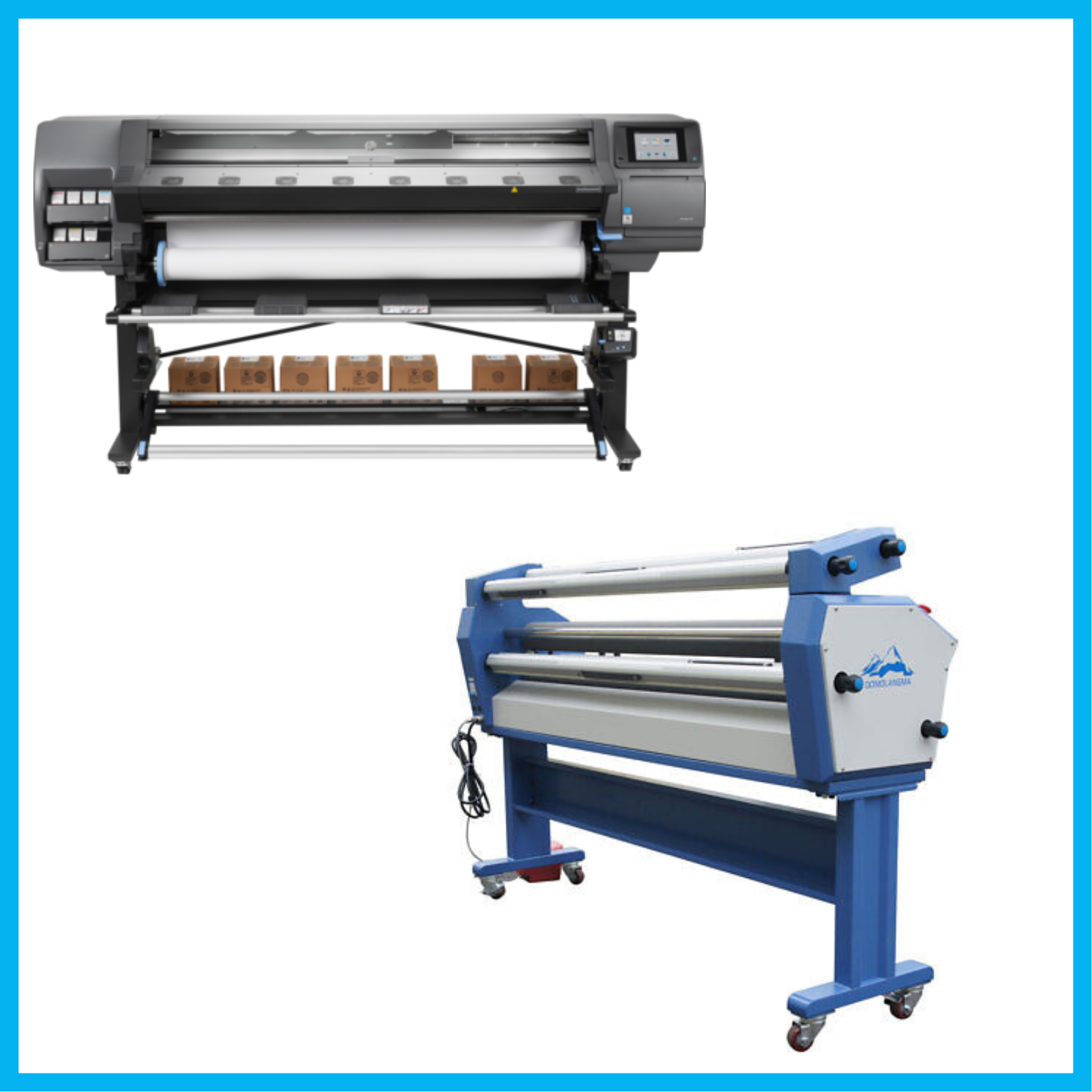 ON SALE - BUNDLE - HP Latex 370 64"- Refurbished (90 Days, 1, 2, 3 or 4 Years Warranty)+ Upgraded Ving 63" Full-auto Low Temp. Wide Format Cold Laminator, with Heat Assisted