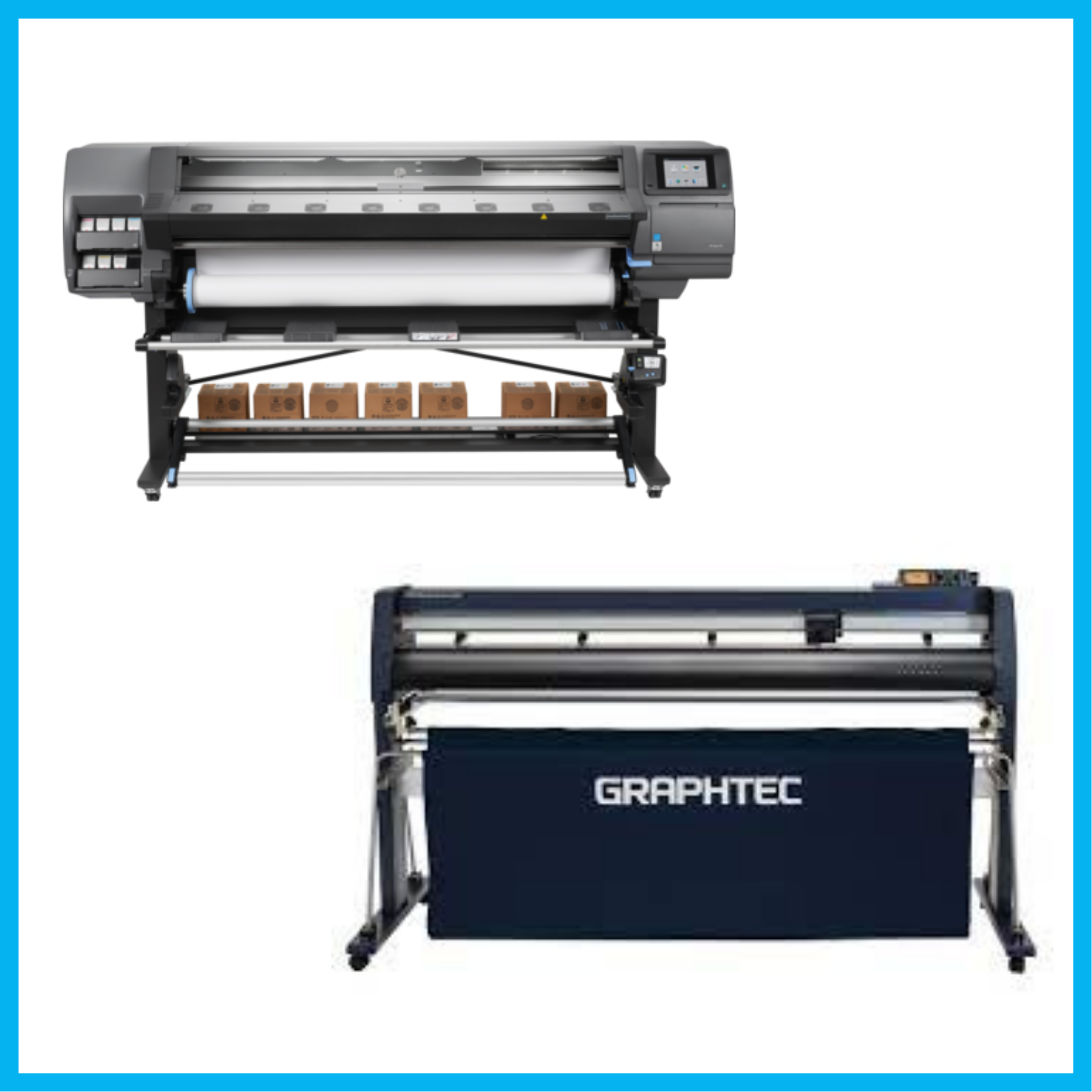 ON SALE - BUNDLE - HP Latex 370 64" Printer - Refurbished (90 Days, 1, 2, 3 or 4 Years Warranty) + Graphtec FC9000-160 64" Wide Cutter - Refurbished (90 Days, 1, 2, 3 or 4 Years Warranty)