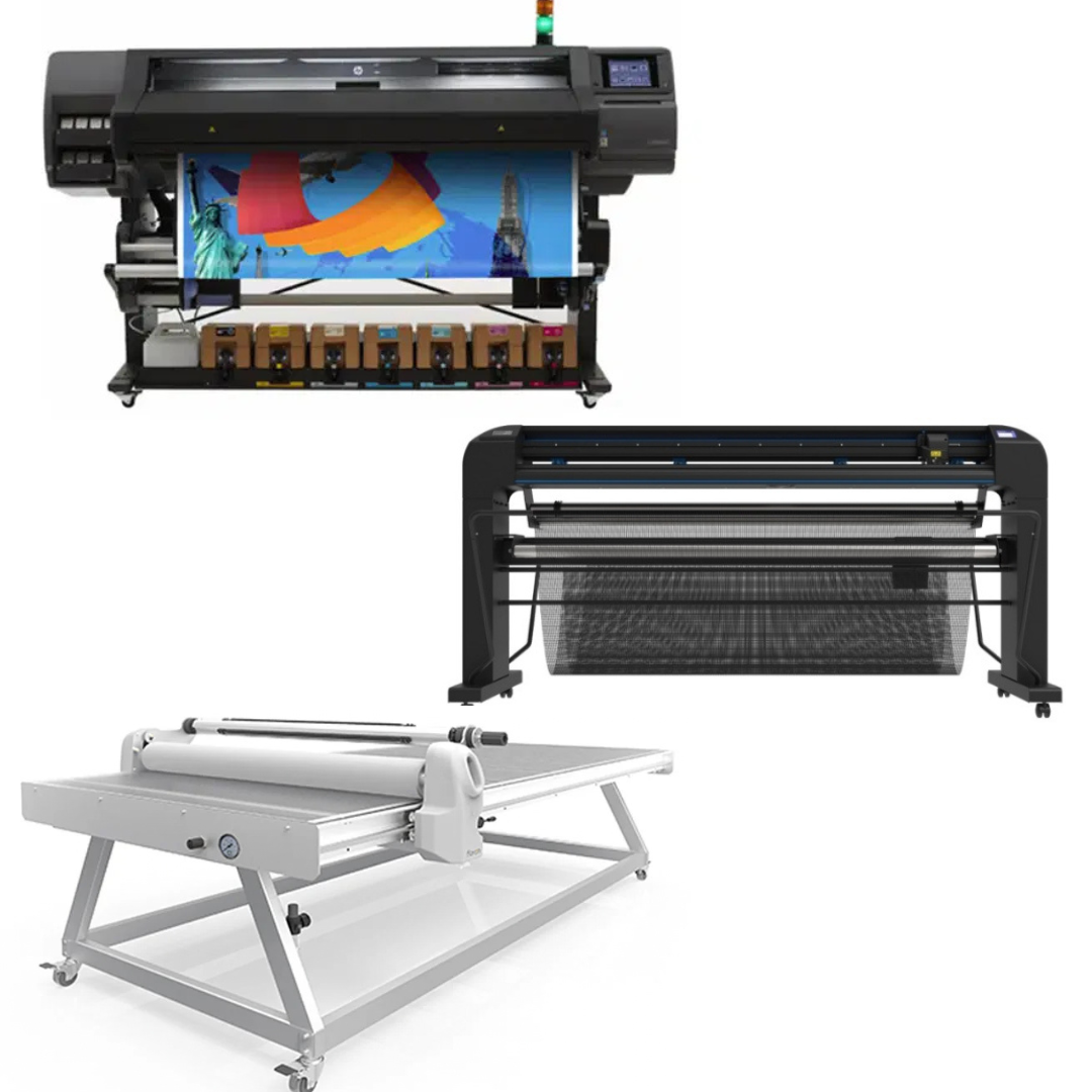 COMPLETE SOLUTION - HP Latex 570 64" Wide Format - Refurbished (1 Year Warranty) + Summa S Class 3 D160 62" Vinyl Cutter + 51" x 98" Flatbed Lamination Table for All Size Prints and Kinds of Board
