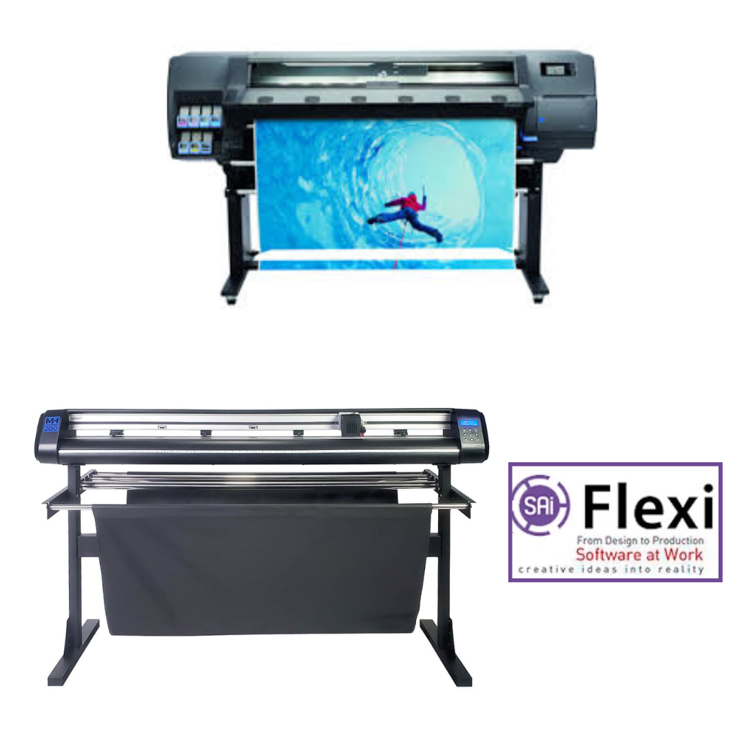 ON SALE - BUNDLE - HP Latex 315 54" Printer - Refurbished (90 Days, 1, 2, 3 or 4 Years Warranty) + 53" Vinyl Cutter Machine with ARMS Contour Cutting (MH200) - New + Flexi Rip Software