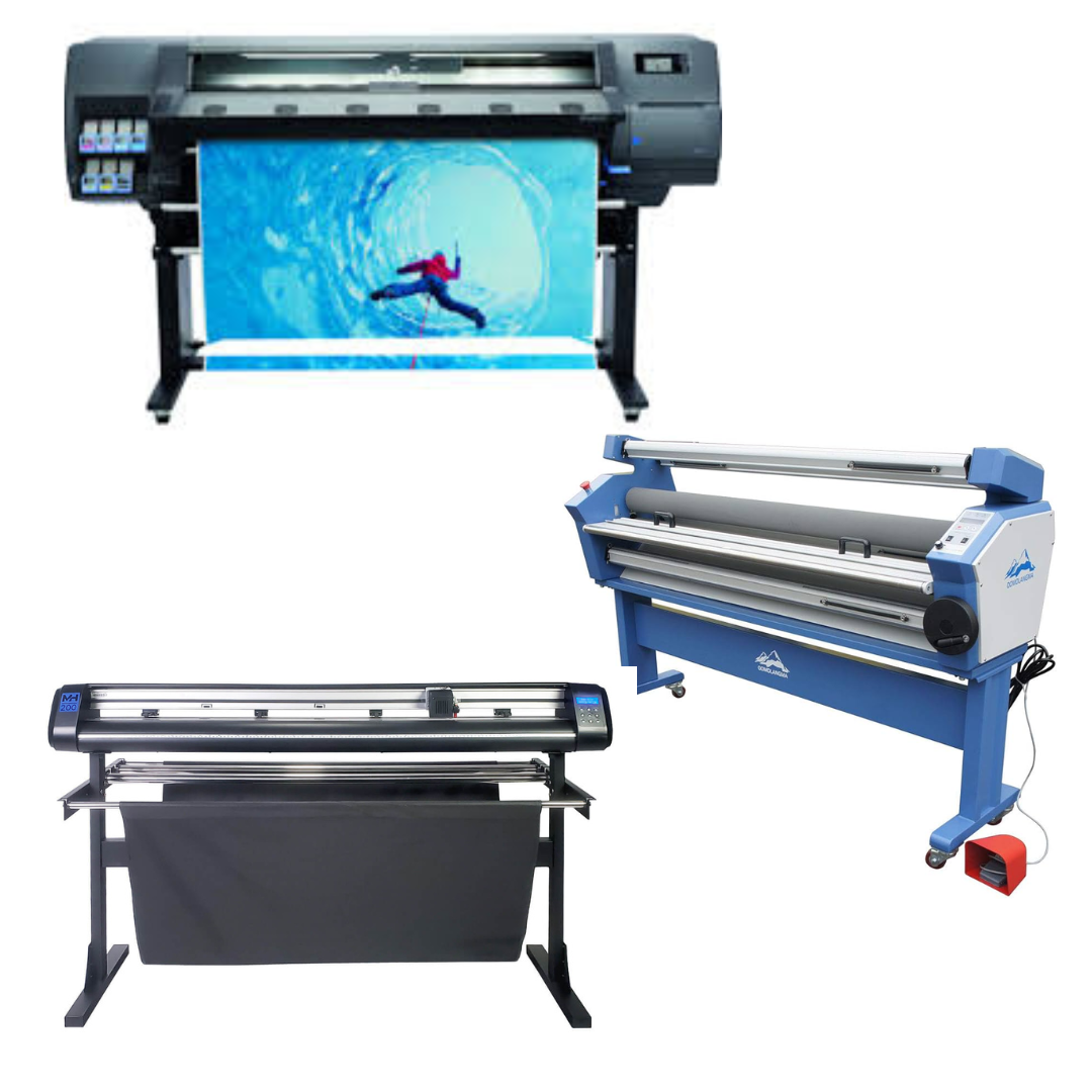 COMPLETE SOLUTION - HP Latex 315 54" Printer - Refurbished (90 Days, 1, 2, 3 or 4 Years Warranty) + 55" Full-Auto Wide Format Cold Laminator with Heat Assisted + 53" Vinyl Cutter Machine with ARMS Contour Cutting (MH200)