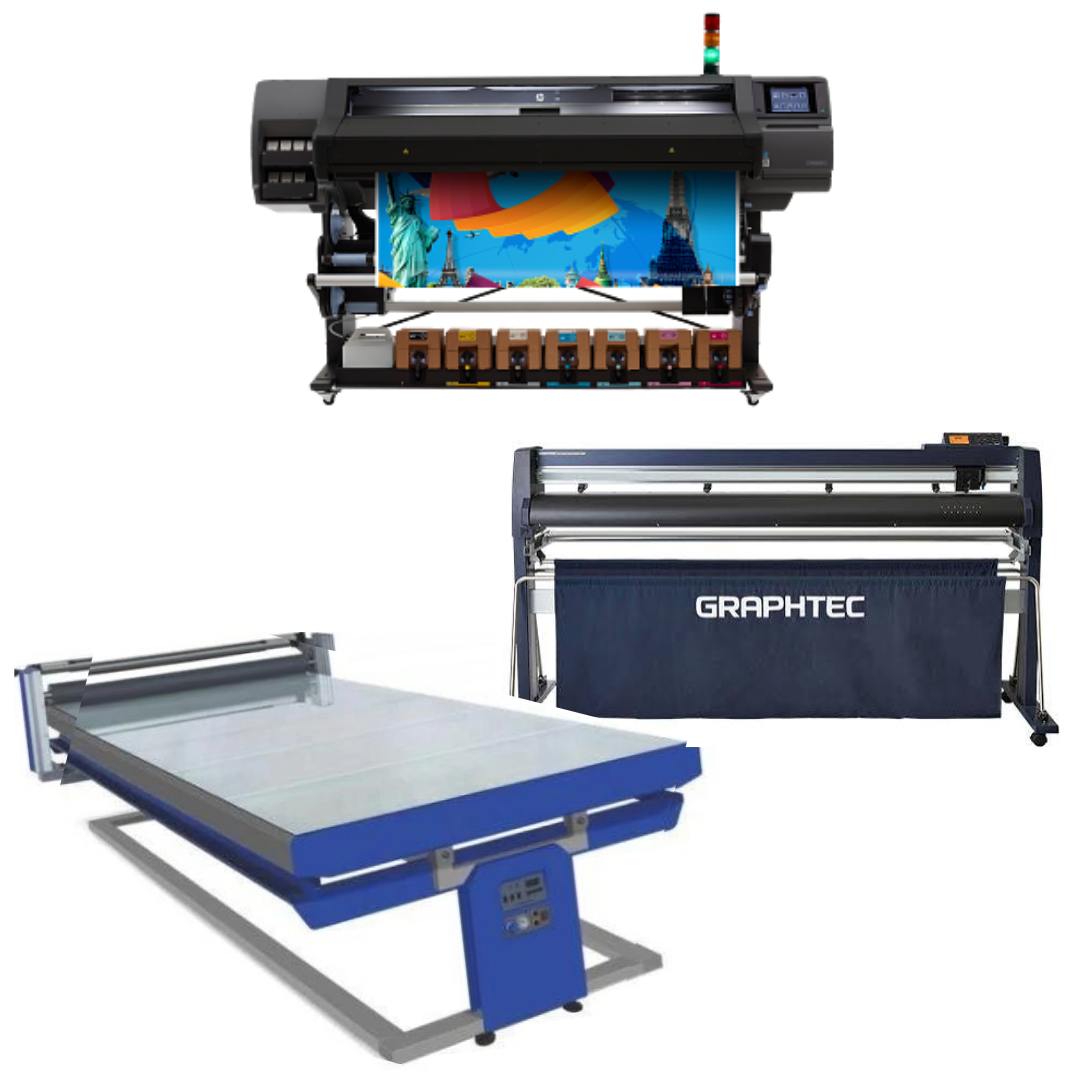 COMPLETE SOLUTION - HP Latex 570 64" Printer - Refurbished (1 Year Warranty) + Graphtec FC9000-160 Wide Cutter 54" (137.2 CM) - New + 67in x 126in Flatbed Hot and Cold Laminator for Rigid & Flex Media