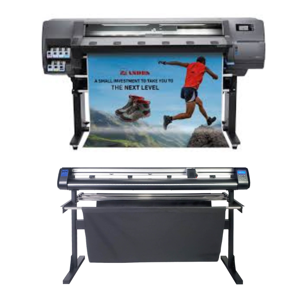 ON SALE - BUNDLE - HP Latex 115 54" Large-Format Printer - Refurbished (90 Days Warranty) + 53" Vinyl Cutter Machine with ARMS Contour Cutting (MH200)