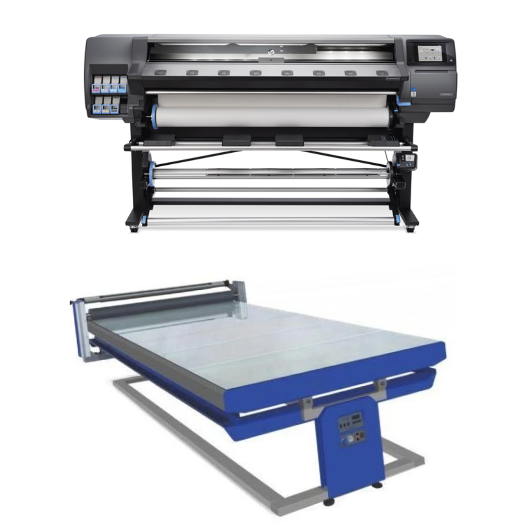 BUNDLE - HP Latex 365 64" Printer - Refurbished (90 Days, 1, 2, 3 or 4 Y/Warranty) + + 67in x 126in Flatbed Hot and Cold Laminator for Rigid & Flex Media - New