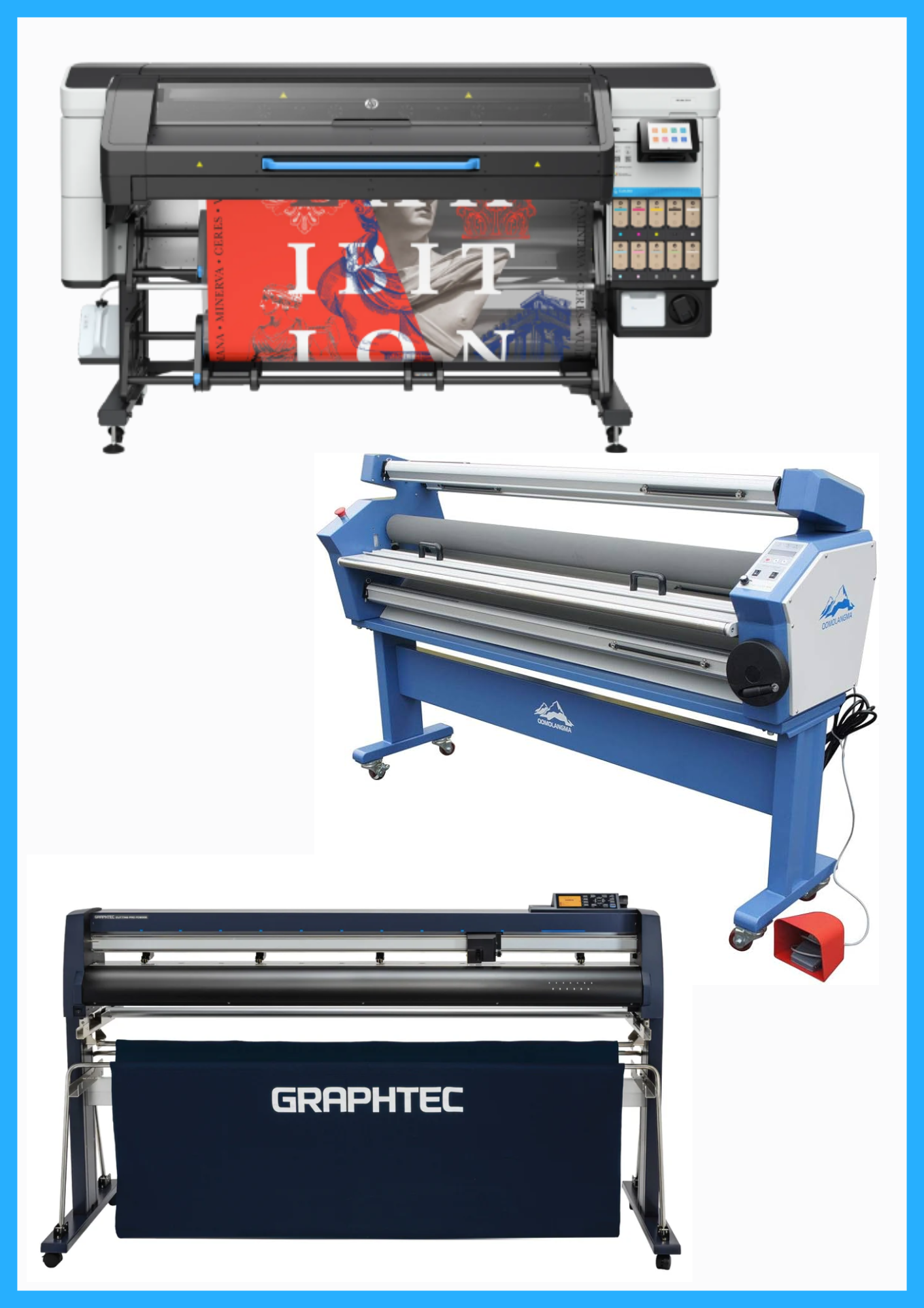 ON SALE - COMPLETE SOLUTION - HP Latex 730W 64" Wide Format Printer - New + 64" Graphtec FC9000-160 Wide Cutter - New + 63" Full-auto Low Temp. Wide Format Cold Laminator - New