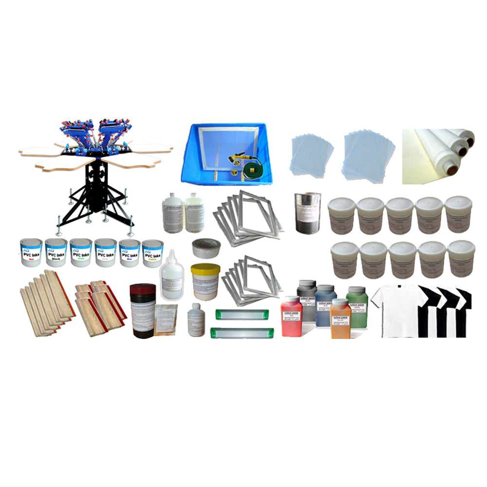 6 Color Silk Screen Printing Kit Silk Screen Printer & Press Tools Materials (SPK-TJ-KIT-015)