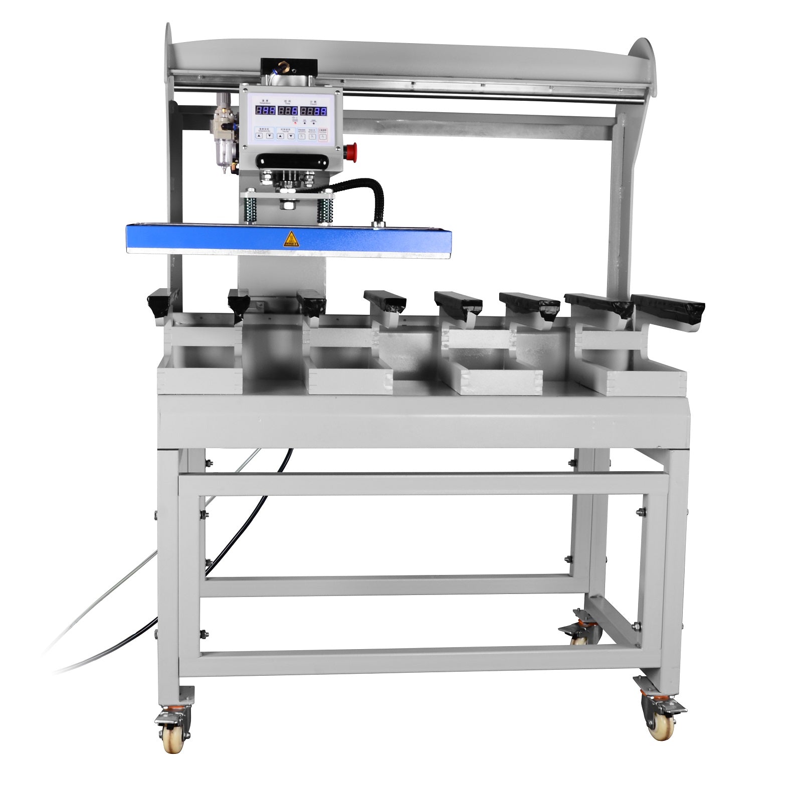 Qomolangma 16in x 24in Semi-Automatic Up-Sliding Pneumatic Eight-Bar Heat Press Machine – For Seamless Flat Bonding of Denim & Underwear
