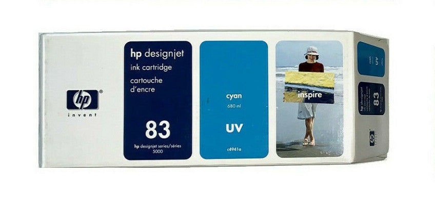 HP 83 Cyan UV Ink for the HP Designjet 5000, 5500 - C4941A / New