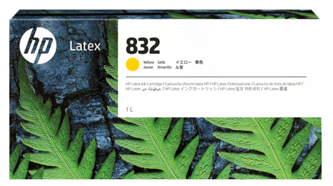 HP 832 1-Liter Yellow Ink Cartridge for Latex 630, 630 W, 700, 700 W, 730, 730W - 4UV78A