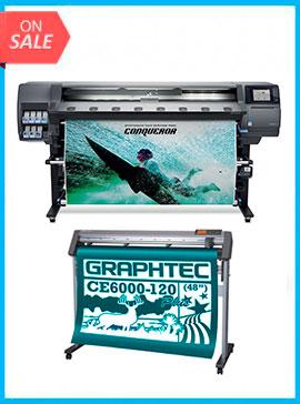 BUNDLE - Plotter HP Latex 365 64" - Recertified - (90 Days Warranty) + GRAPHTEC CUTTER CE6000-120 48" Cutter - New