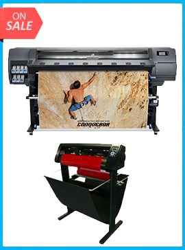 HP Latex 335 Printer (V8L39A) - New + 53" 3 ARMS CONTOUR CUT VINYL CUTTER W/ VINYLMASTER CUT SOFTWARE
