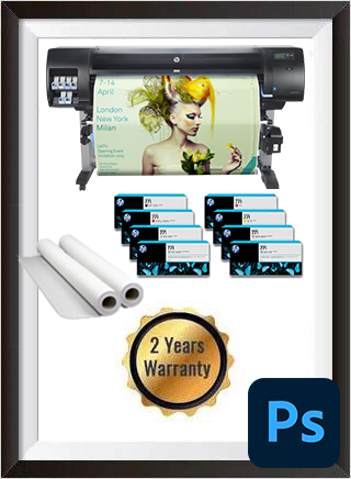 HP DesignJet Z6600 60" Photo Production Printer + Starter Supplies + 2 Rolls + Photoshop + 2 Years Warranty