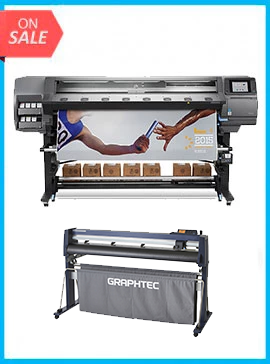 BUNDLE - Plotter HP DESIGNJET LATEX 370 64IN PRINTER - RECERTIFIED (90 DAYS WARRANTY) + GRAPHTEC CUTTER FC9000-160 64" (162.6 cm) Wide Cutter