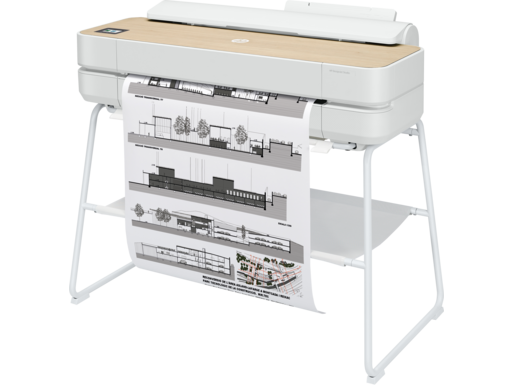 HP DesignJet Studio Wood Large Format Wireless Plotter Printer - 24", with High-Tech Wood Design (5HB12A)