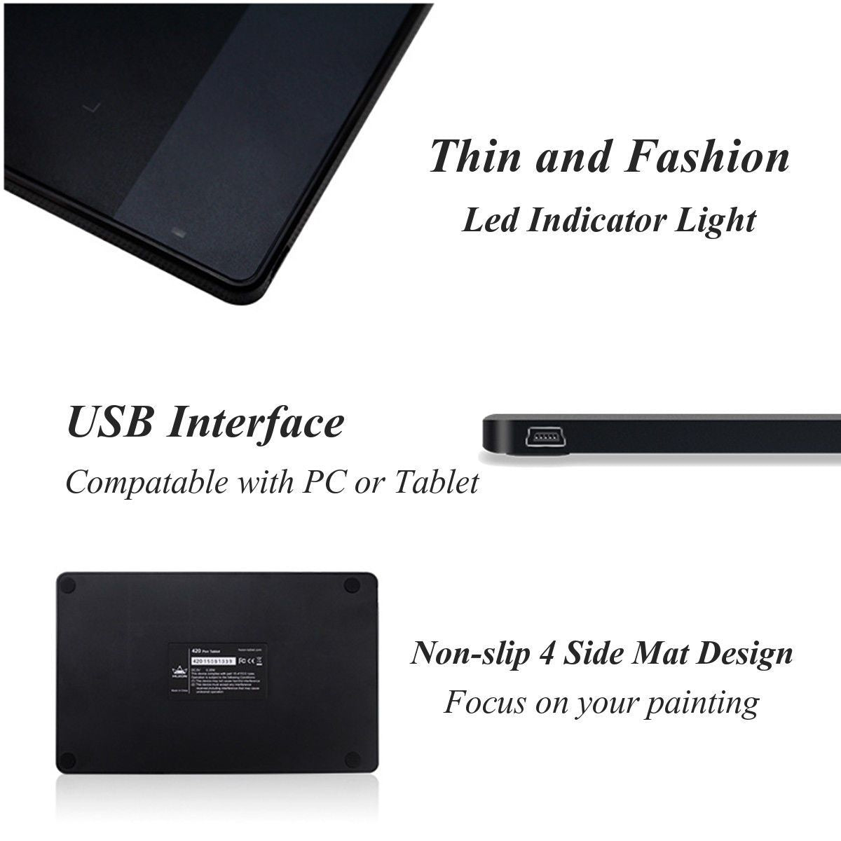 HUION H420 USB Graphics Drawing Pen Tablet Digital Signature Pad For Windows Mac