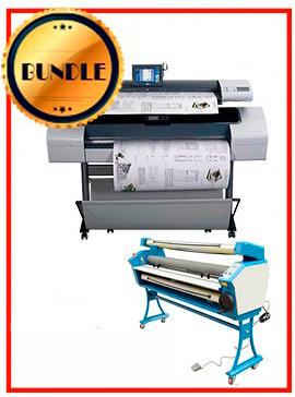 BUNDLE - Plotter HP T1120SD 44¨ Recertified (90 Days Warranty) + 55" Full-Auto Low Temp. Cold Laminator, With Heat Assisted