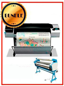 BUNDLE - Plotter HP T1300PS 44¨ Recertified (90 Days Warranty) + 55" Full-Auto Low Temp. Cold Laminator, With Heat Assisted