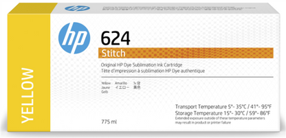 HP 624 Yellow DyeSub Ink Cartridge 775ml for Stitch S300 - 2LL56A
